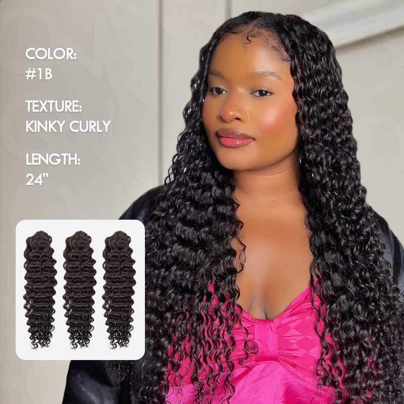 Tinhao Hair Soft Kinky Curly Feather Crochet Braid Natural Black Wavy Human Hair Extensions